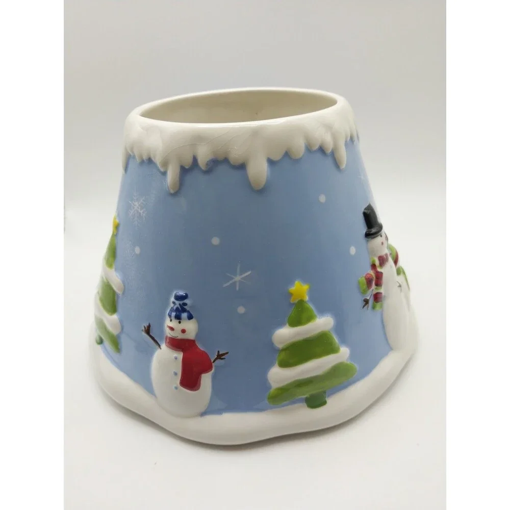 Linens 'N Things Snowman Family Candle Topper Shade Fits Large 22oz Jars